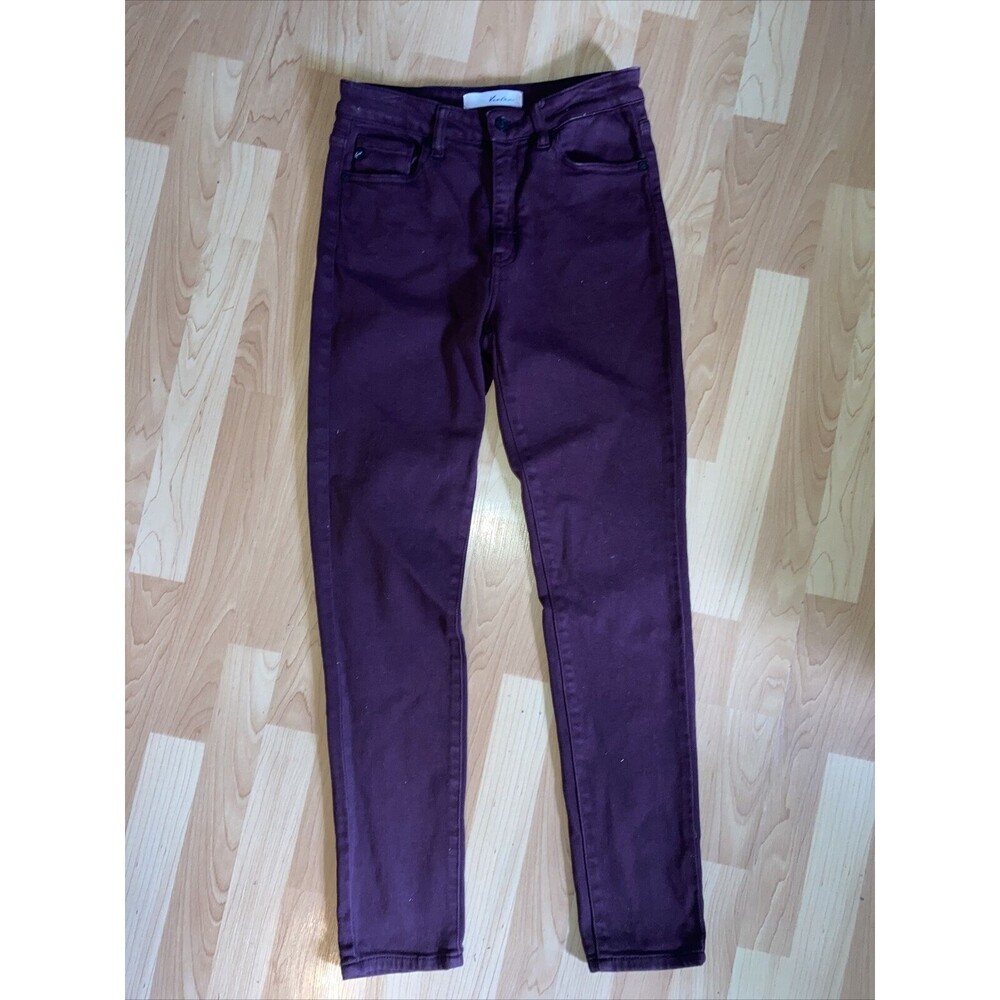 KanCan Jeans Womens 9/28 Burgundy Stretch Skinny Mid Rise KC7294BU
